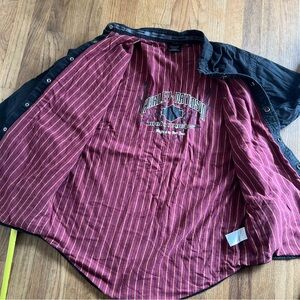 Vintage Harley-Davidson Lined Shirt Jacket Black Canvas Size L Bikercore